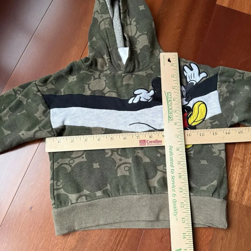 Disney  MICKEY MOUSE Toddler Sweatshirt Outfit Camo Embroidered 2 pc Set Boy 2T